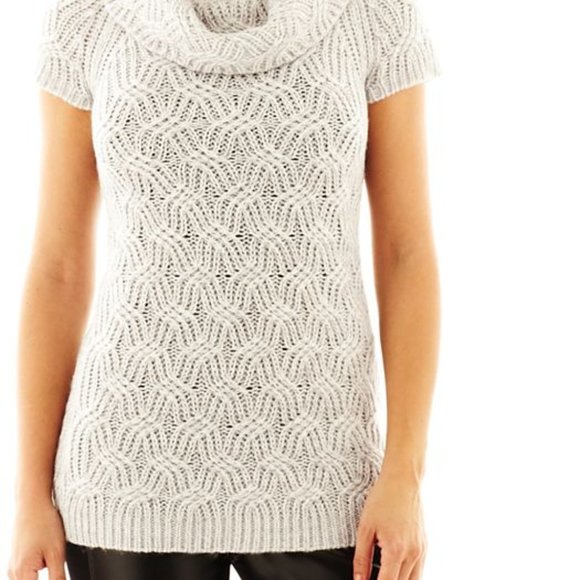 Worthington Gray Textured Cowl Neck Tunic Sweater - FINAL SALE *** PRICE IS FIRM - Picture 3 of 10